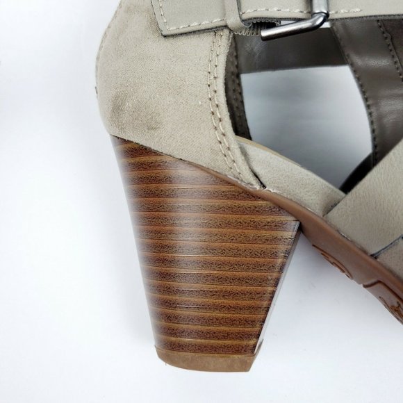 Libby Edelman Women's Karla Open Toe Strappy Gray Shootie Size 5M EUC - Picture 5 of 11